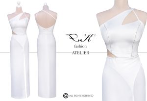 Simpledress, fehér aszimmetrikus, nyári alkalmi ruha - Timi álomruhája