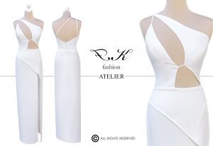 Simpledress, fehér aszimmetrikus, nyári alkalmi ruha - Zsuzsi álomruhája